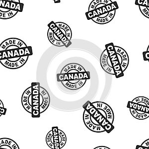 Made in Canada stamp seamless pattern background. Business flat
