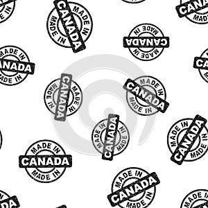 Made in Canada stamp seamless pattern background. Business