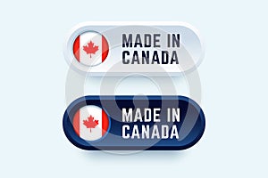 Made in Canada. Vector sign in two color styles.