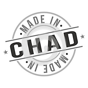 Made in Chad Quality Original Stamp Design Vector Art Tourism Souvenir Round Seal National Product Badge.