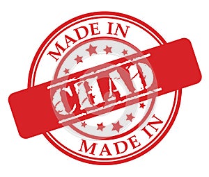 Made in Chad red rubber stamp