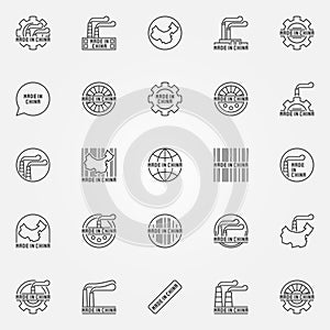 Made in China icons set