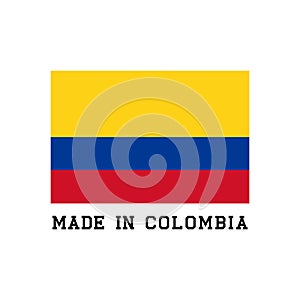 Made in Colombia icon with flag