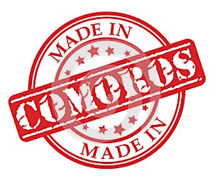 Made in Comoros red rubber stamp