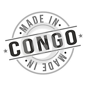 Made in Congo Quality Original Stamp Design Vector Art Tourism Souvenir Round Seal National Product Badge.