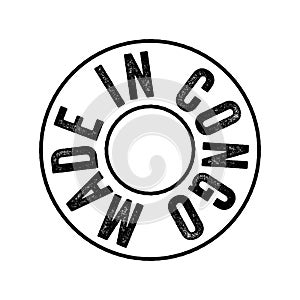 Made in Congo text emblem stamp, concept background photo
