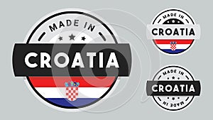 Made in Croatia collection for label, stickers, badge or icon.