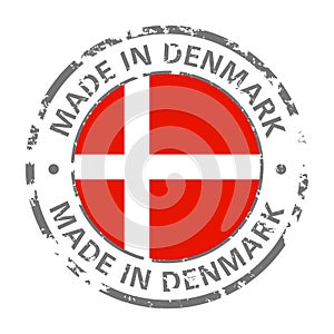 Made in denmark flag grunge icon