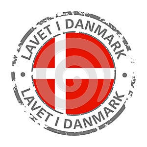 Made in denmark flag grunge icon