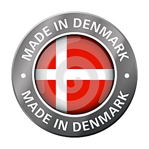 Made in denmark flag metal icon