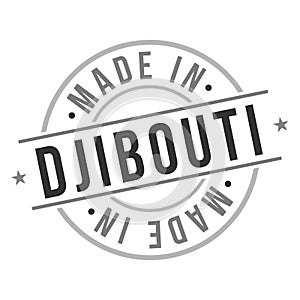 Made in Djibouti Quality Original Stamp Design Vector Art Tourism Souvenir Round Seal National Product Badge.