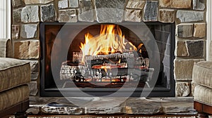 Made of durable materials this insert is designed to fit seamlessly into any existing fireplace photo