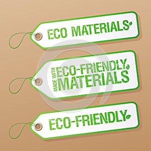 Made with Eco-friendly Materials labels.