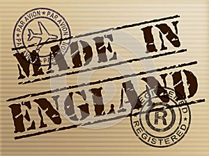 Made in England stamp shows English products produced or fabricated in the UK - 3d illustration photo