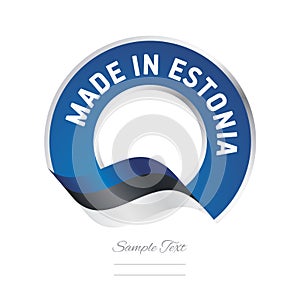 Made in Estonia flag blue color label button banner