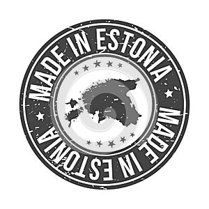 Made in Estonia. Quality Original Stamp Design. Vector Art Seal Badge illustration.