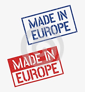 made in Europe stamp set, European Union product labels