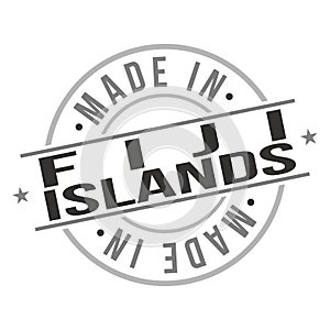 Made in Fiji Islands Quality Original Stamp Design Vector Art Tourism Souvenir Round Seal National Badge.