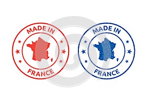 made in France icon set, French product stamp