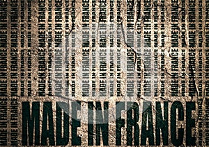 Made in France text and bar code from same words