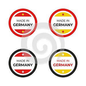 Made in Germany business and product label from flag design