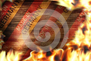 Made in germany Fire flames burning background