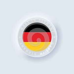 Made in Germany. Germany made. Germany emblem, label, sign, button, badge in 3d style. German flag. Germany symbol. Simple icons