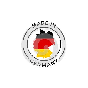 Made in Germany label icon of German flag map