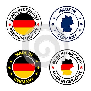 made in Germany stamp set, German product label