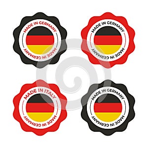 Made in Germany vector illustration of German flag for business
