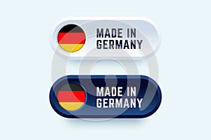 Made in Germany. Vector sign in two color styles.