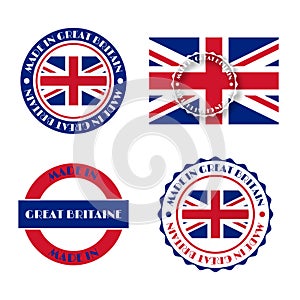 Made in Great Britain label, vector illustration