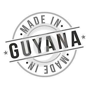 Made in Guyana Quality Original Stamp Design Vector Art Tourism Souvenir Round Seal Badge National Product.