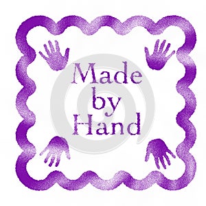 Made by a Hand rubber stamp