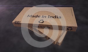 Made in India box pack 3d illustration