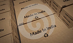 Made in India box pack 3d illustration