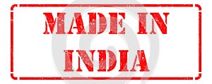 Made in India - Red Rubber Stamp. photo