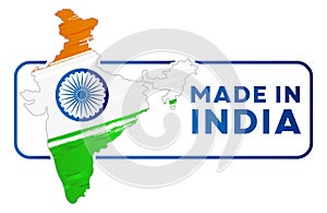 Made in India Slogan and the flag of the India Flag, Quality mark vector icon