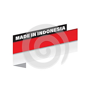 Made in Indonesia flag ribbon tag