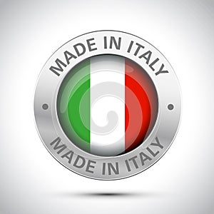 Made in italy flag metal icon