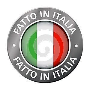 Made in italy flag metal icon