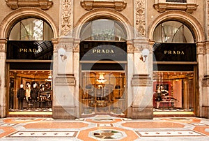 MADE IN ITALY: Prada boutique in Milan. Window shopping
