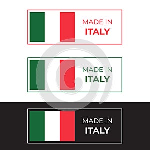Made in Italy product label banner vector design illustration