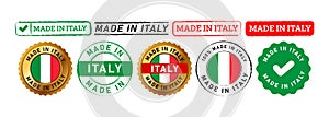 made in italy rectangle circle stamp seal badge sign for logo country manufactured product