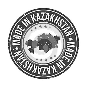 Made in Kazakhstan Map. Quality Original Stamp Design Vector Art Seal Badge Illustration.