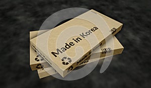 Made in Korea box pack 3d illustration