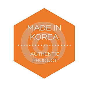 Made in Korea label on white