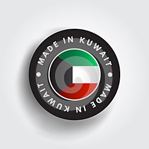 Made in Kuwait text emblem badge, concept background photo