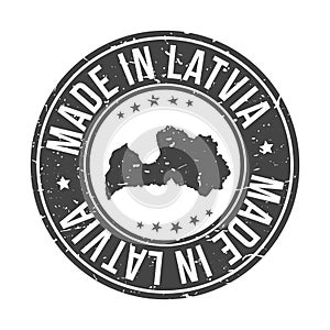 Made in Latvia Map. Quality Original Stamp Design Vector Art Seal badge Illustration.