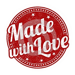 Made with love sign or stamp